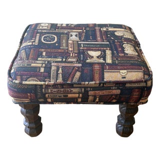 Small Midcentury Library Foot Stool For Sale