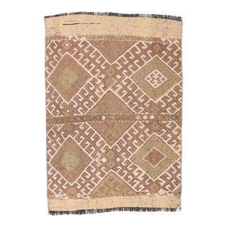 Small Embroidered Vintage Kilim Rug - 2`4″ X 3`5″ For Sale