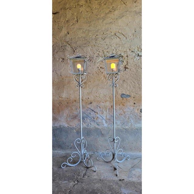 Wrought Iron Floor Lamps, 1950s, Set of 2 For Sale - Image 11 of 12
