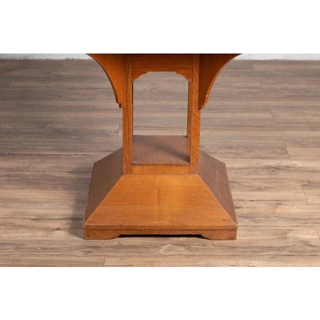 Dutch Colonial Square Table with Marble Inset For Sale - Image 10 of 13