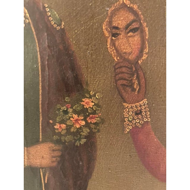 1920s Qajar Period Oil on Canvas For Sale - Image 4 of 6