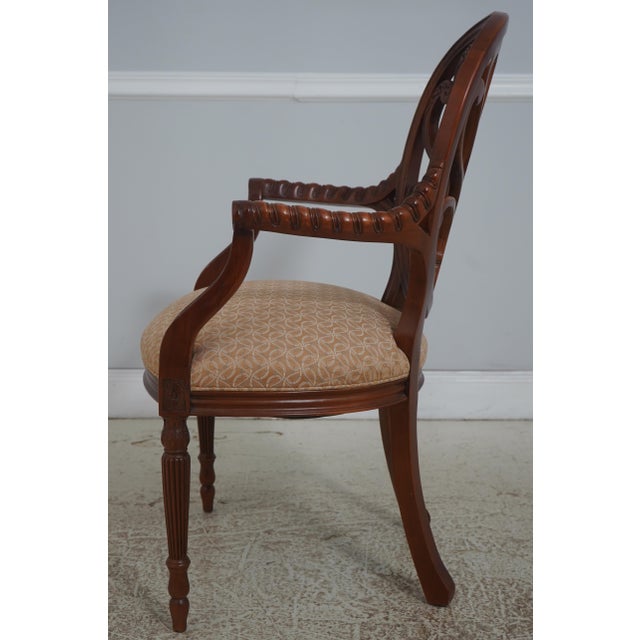 Traditional Set of 6 Hickory Chair Mahogany Open Armchairs For Sale - Image 3 of 17