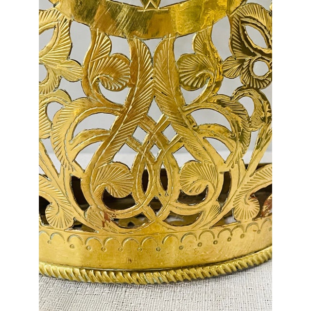 Metal Vintage Moroccan Brass Wall Sconce For Sale - Image 7 of 13
