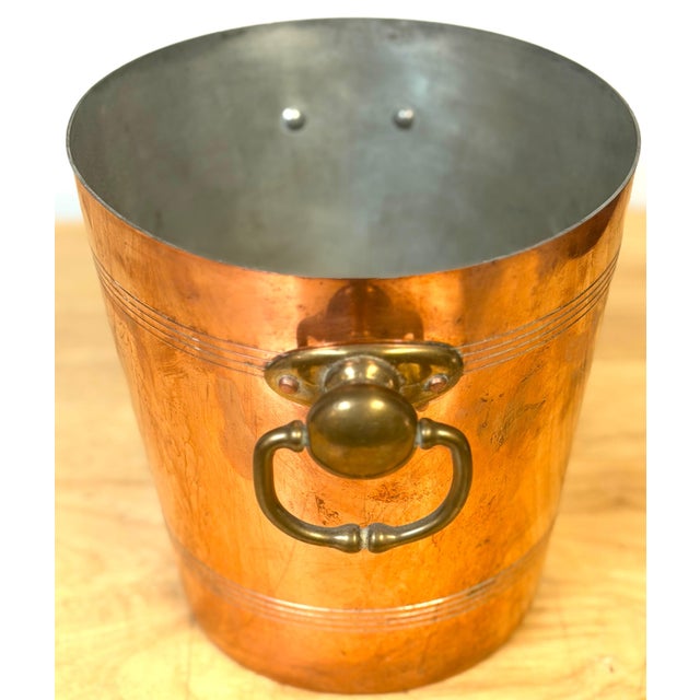 Mid 20th Century Vintage French Copper & Brass Champagne Bucket Stamped “Made in France”, 1950s For Sale - Image 5 of 12