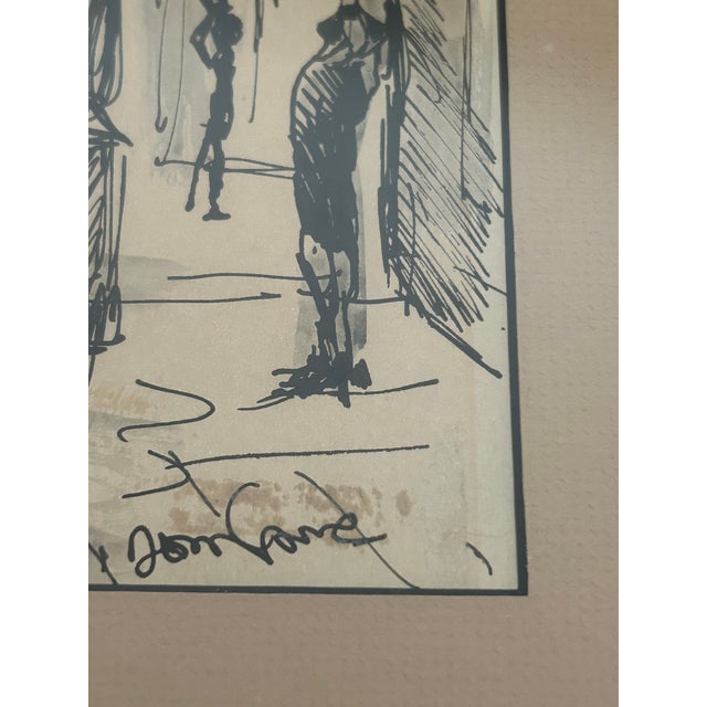 1960s 1960s Vintage New Orleans Watercolor Street Scenes - Tom Lane, Streetcar Named Desire For Sale - Image 5 of 9