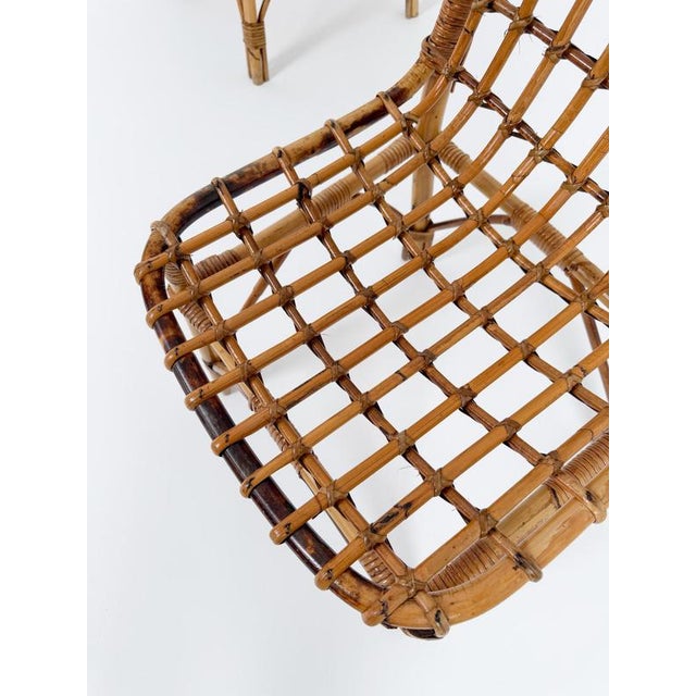 Mid-Century Modern Italian Bamboo, Cane and Rattan Dining Chairs, 1960s, Set of 4 For Sale - Image 6 of 18