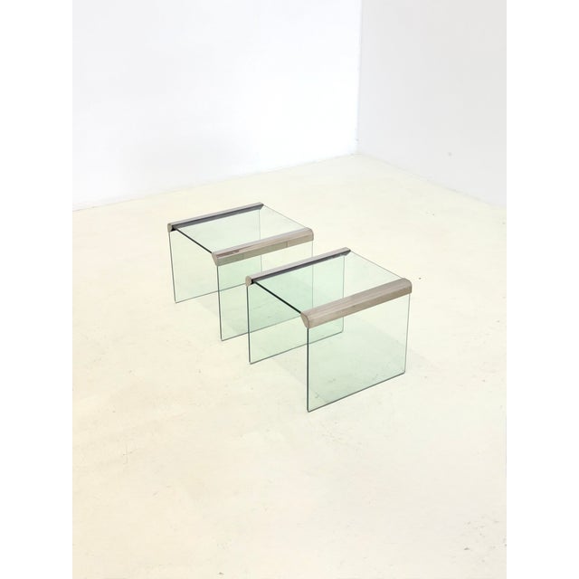 Transparent Glass Side Tables by Pierangelo Gallotti for Gallotti & Radice, 1970s, Set of 2 For Sale - Image 4 of 9