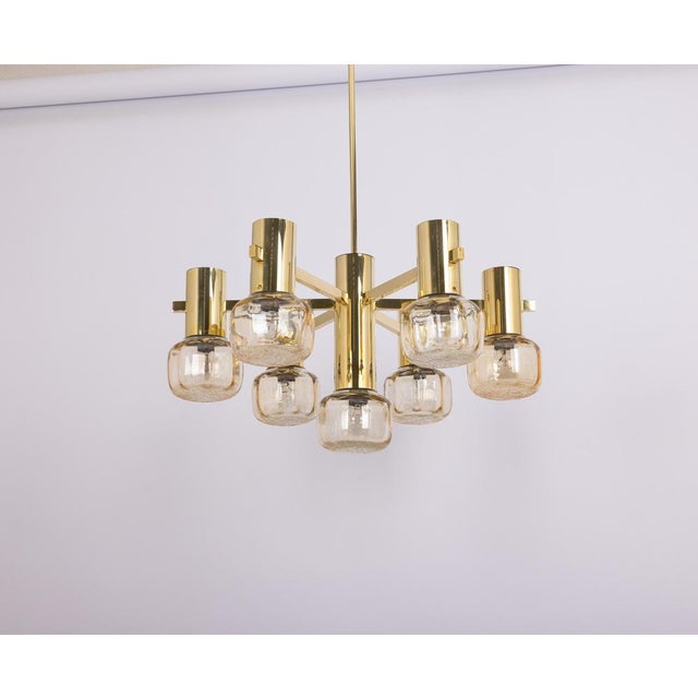 Large Sciolari Brass Chandelier, Germany, 1960s For Sale - Image 9 of 12