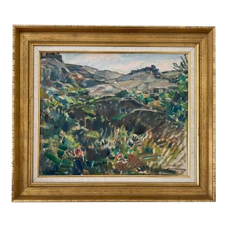 Vintage 1950s Swedish Oil Painting by Edvin Ollers For Sale