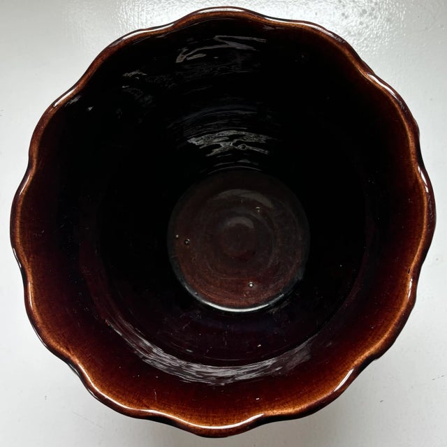 Handsome J B Owens Pottery majolica winged griffin jardinière. Marked on the bottom with #552 and the J B Owens Pottery...