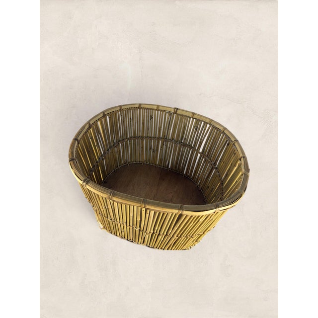 Wood Large Vintage French Market Basket For Sale - Image 7 of 8