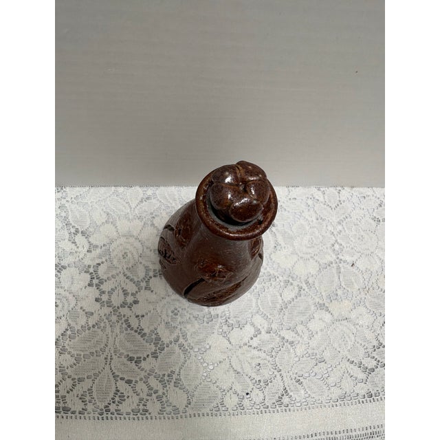 Rustic Vintage Handmade Pottery Vase, Bottle or Vessel With Top Closure For Sale - Image 3 of 8
