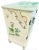 Wood Rare Vintage Chinoiserie Pale Yellow Bird Floral Hand Painted Wood Clothes Hamper For Sale - Image 7 of 11