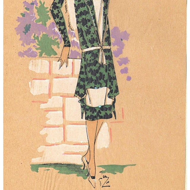 1925 Set of 2-French Art Deco Couture Fashion Pochoirs For Sale In New York - Image 6 of 9