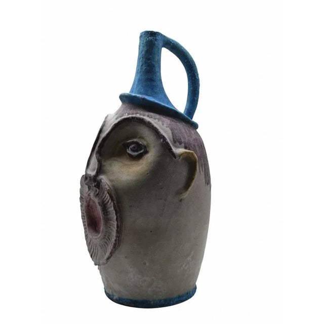 Mid-Century Modern Anthropomorphic Glazed Ceramic Vase from C.A.S. Vietri, Italy, 1950s For Sale - Image 3 of 10