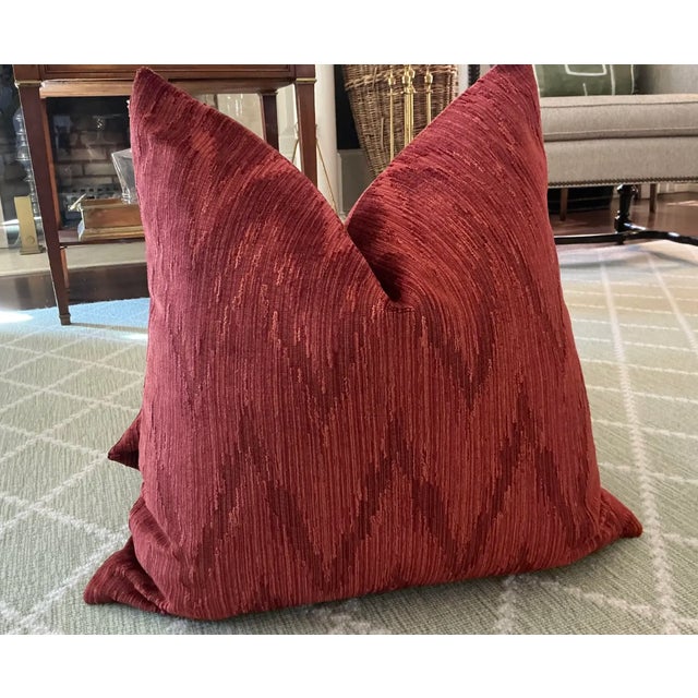 Glorious flamestich from designer Oscar de la Renta- tone on tone cranberry red velvet. This exquisite velvet was a find...