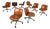 Italian Modern Office Chairs by Ico Parisi for Mim, 1970s, Set of 8 For Sale