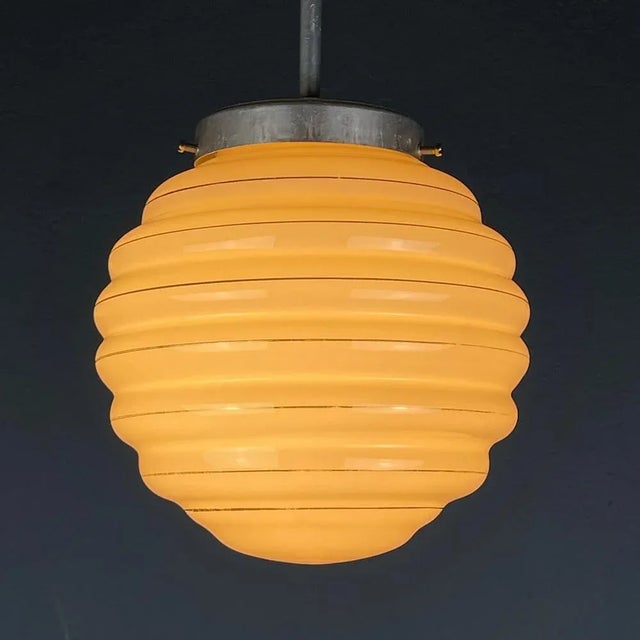 Vintage Pink Glass Pendant Lamp, Italy, 1950s For Sale - Image 12 of 13