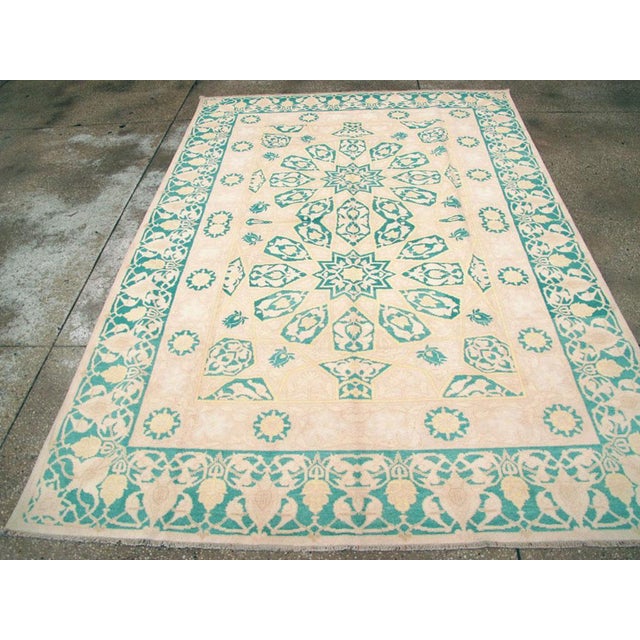 Mid 20th Century Galerie Shabab Collection Mid-20th Century Indian Cotton Agra Carpet For Sale - Image 5 of 10
