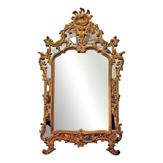 Large St Louis XV Golden Mirror with Beads, 1960s For Sale