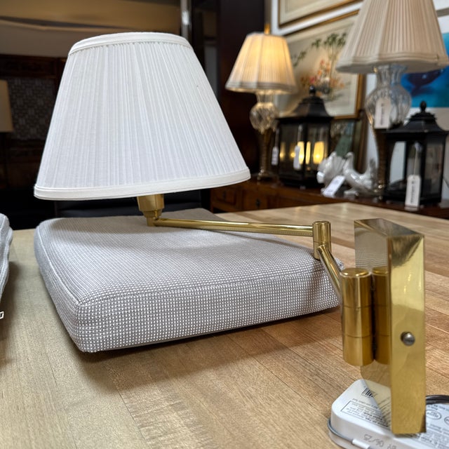 Brass Reticulating Arm Wall Sconces, Pair For Sale - Image 4 of 8