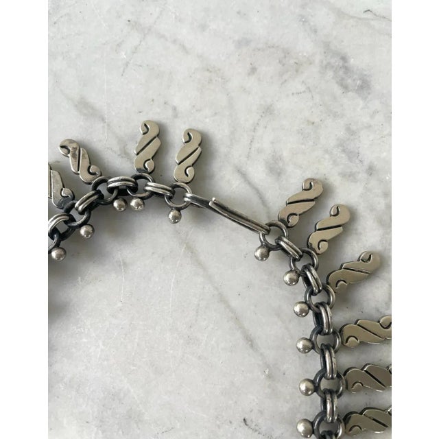 Mid-Century Modern Vintage 1980s Dulce Sterling Silver Spray Link Necklace For Sale - Image 3 of 5