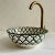 Contemporary Handcrafted Ceramic Green Vessel Sink Basin, Brass Drain For Sale - Image 3 of 9