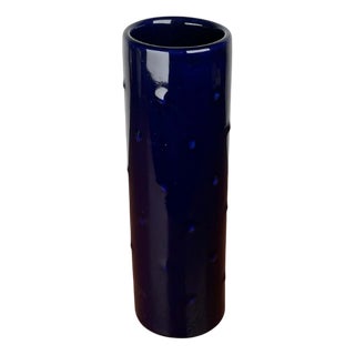 Mid-Century Modern German Cobalt Blue Ceramic Bangkok Series Vase from Melitta, 1960s For Sale