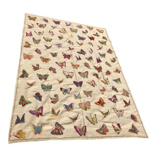 Handmade Butterfly Kilim Rug - 6'9" X 9'10" For Sale