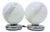 Small Space Age Spherical Table Lamps in Chrome and Glass by Bonalux, 1970s, Set of 2 For Sale