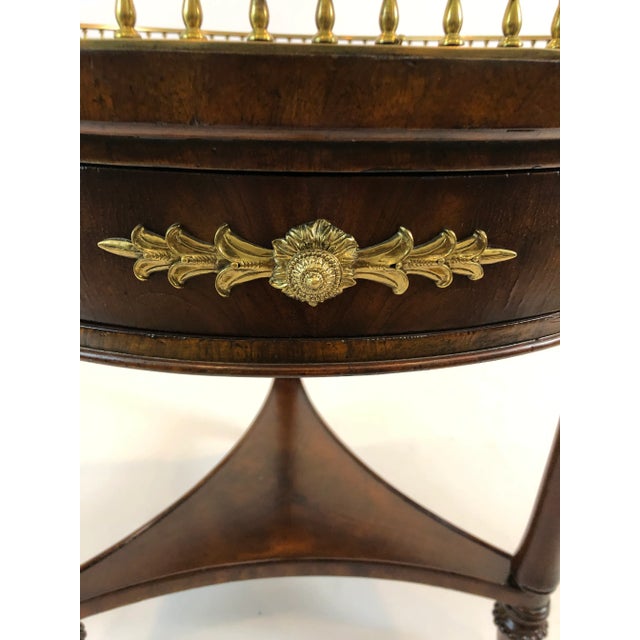Maitland Smith 3 Drawer Round Side Table With Faux Marble Top For Sale In Philadelphia - Image 6 of 12