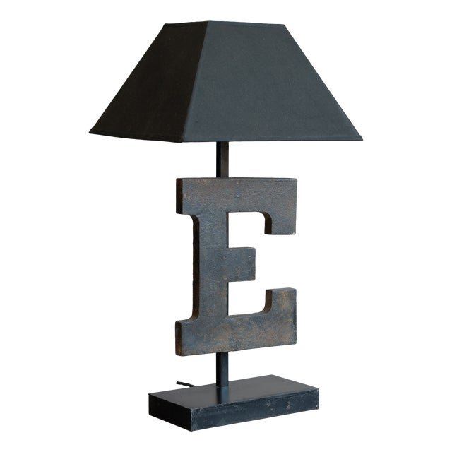 Cast Iron E Table Lamp, 1890s For Sale