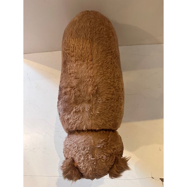 Vintage Plush Bear Pull Toy on Wooden Wheels For Sale - Image 4 of 12