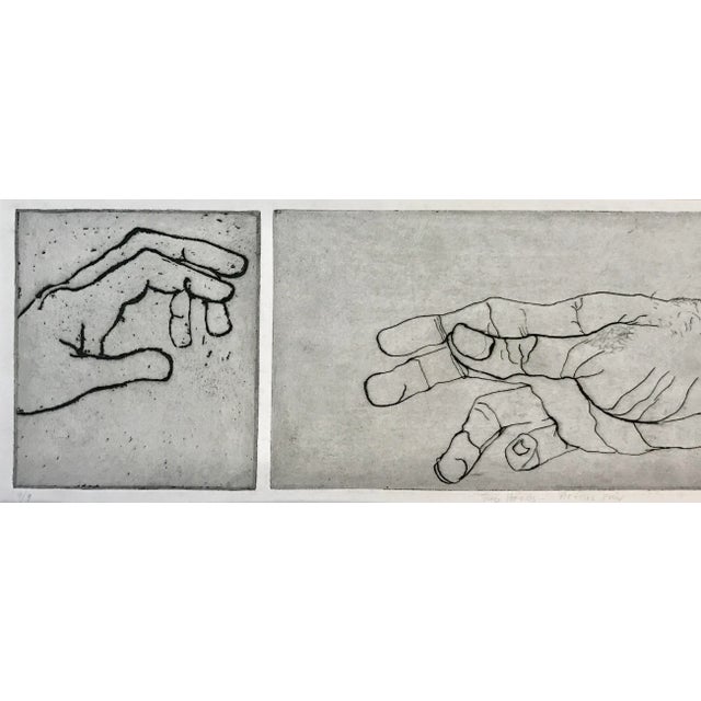 1960s Vintage Original Signed Etching “Two Hands” Artists Proof For Sale - Image 5 of 8