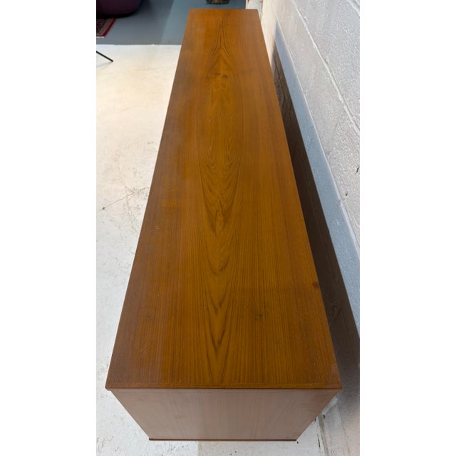 Mid-Century Modern Teak Credenza W/ Tambour Doors For Sale - Image 9 of 12