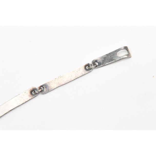 Silver Vintage Sterling Silver Pebbled Design Collar Necklace Hallmarked For Sale - Image 8 of 10