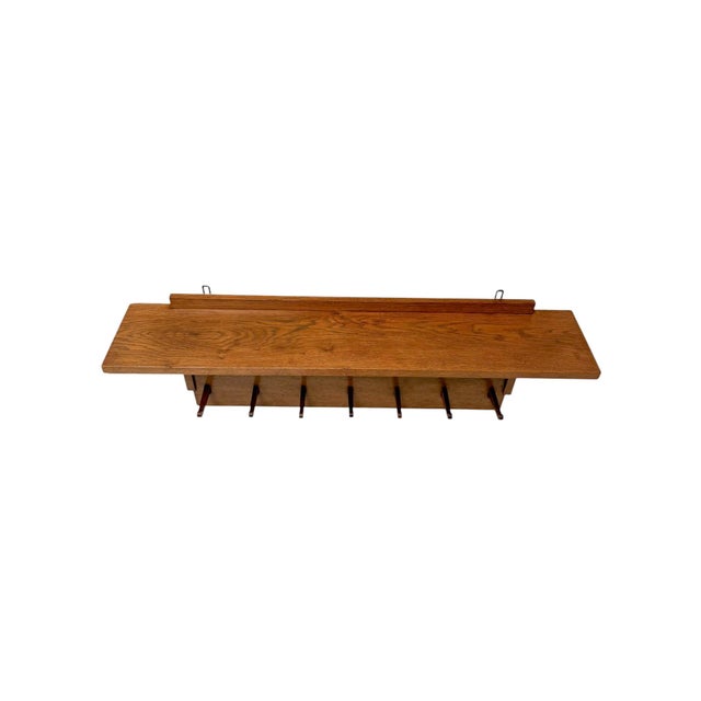 Art Deco Modernist Wall Coat Rack in Oak and Lacquer by Jan Brunott, 1920s For Sale - Image 9 of 12