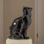Vintage Large Black Glazed Ceramic Panther Sculpture 22" For Sale - Image 10 of 15