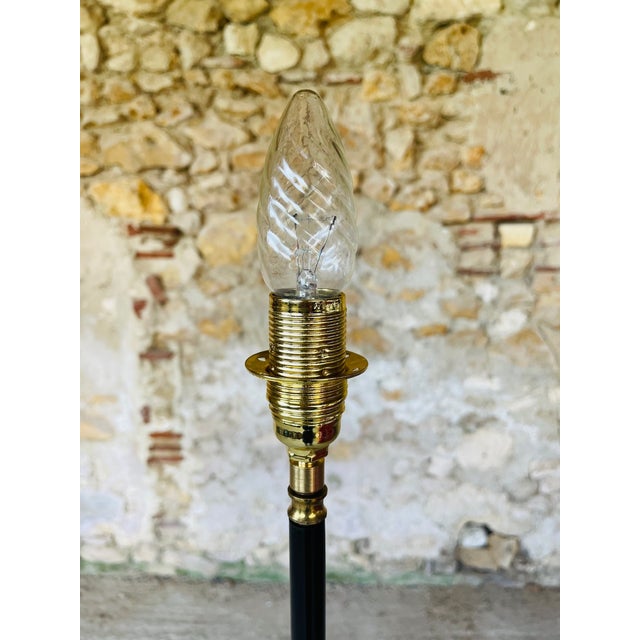 Vintage Floor Lamp with Gilded Brass Decor on Tripod Legs, 1960s For Sale - Image 11 of 18