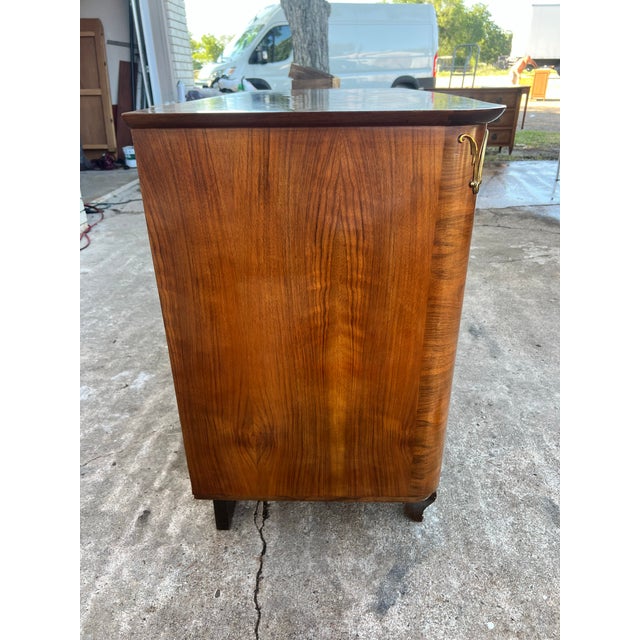 French Art Deco 1930's Solid Walnut Commode / Chest of Drawers For Sale - Image 9 of 12