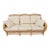 Vintage Henry Link Wicker Rattan Sofa – Scalloped Braided 3-Seater Couch White For Sale