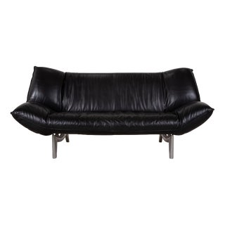 Tango 3-Seater Sofa in Black Leather from Leolux For Sale