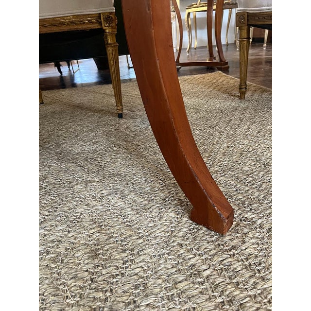 Mid 20th Century Mid 20th Century Neoclassical Oval Cherry Dining Table With Extension For Sale - Image 5 of 10