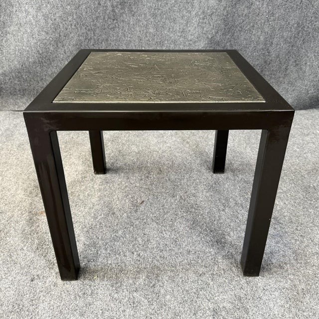 Charleston Forge Metal Side Table With Textured Top For Sale - Image 4 of 13
