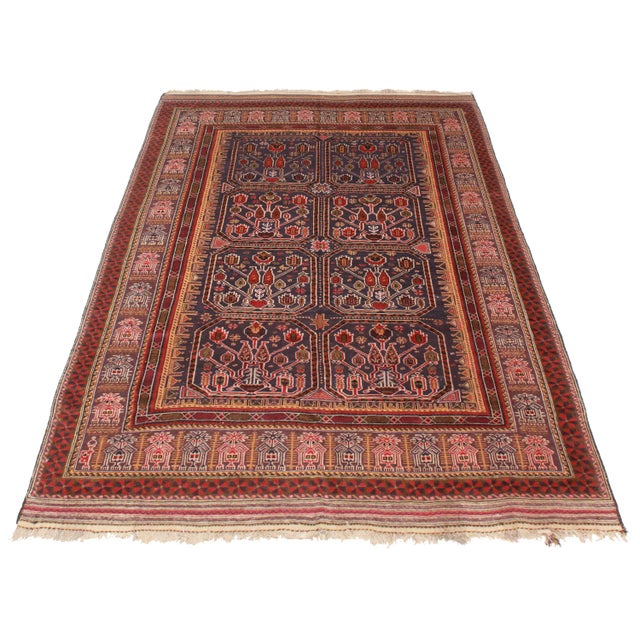 Soumak is a type of flat weave, somewhat resembling, but stronger and thicker than kilim, with a smooth front face and a...