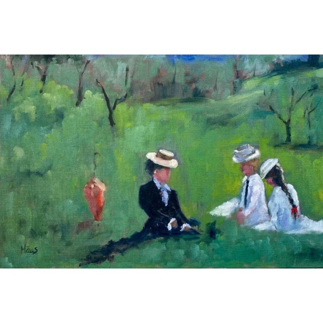 Contemporary Impressionist Oil Painting Figurative Landscape For Sale - Image 4 of 12