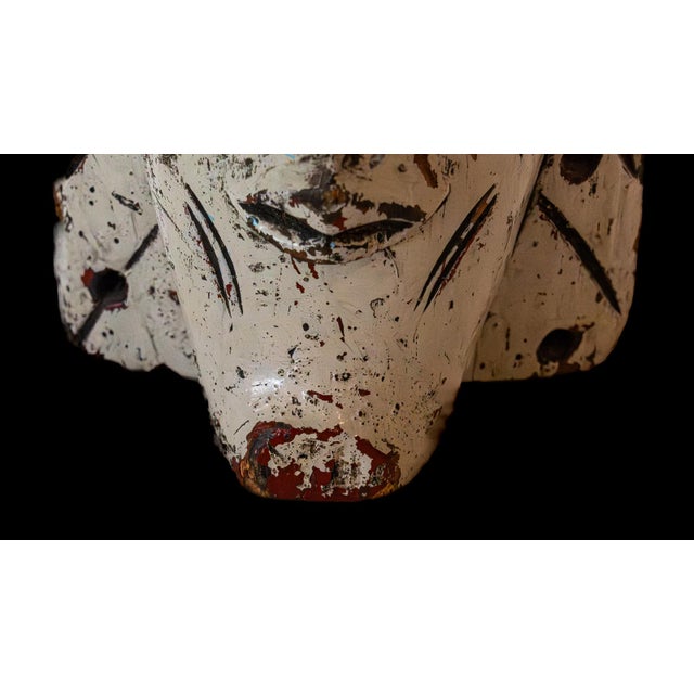 Light Gray Late 20th Century Hand-Carved Igbo-Style Agbogho Mmuo Mask For Sale - Image 8 of 12