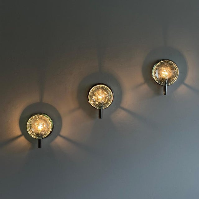 Metal Faceted Glass Wall Lights attributed to Pia Guidetti Crippa for Lumi Milano, 1960s, Set of 3 For Sale - Image 7 of 18