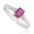 Contemporary Modernist Octagon 0.69 Ct Natural Ruby Ring With Diamond Trinity Cluster in Solid Silver Size 8 For Sale - Image 3 of 15