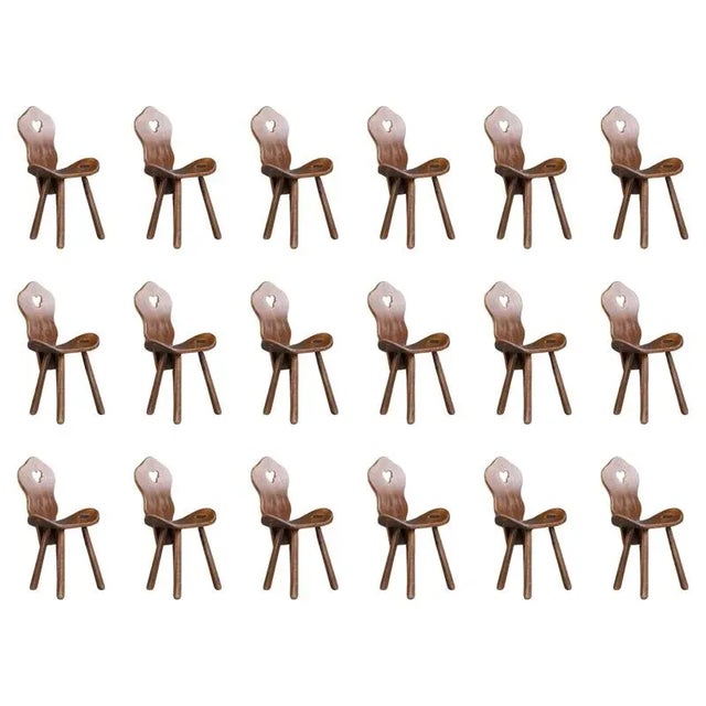 Brutalist Saddle Chair in Stained Beech, France, 1950s For Sale - Image 9 of 9